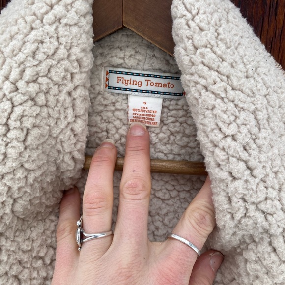 Faux Suede Shearling Vest size small tan camel fall winter vest - Picture 4 of 7